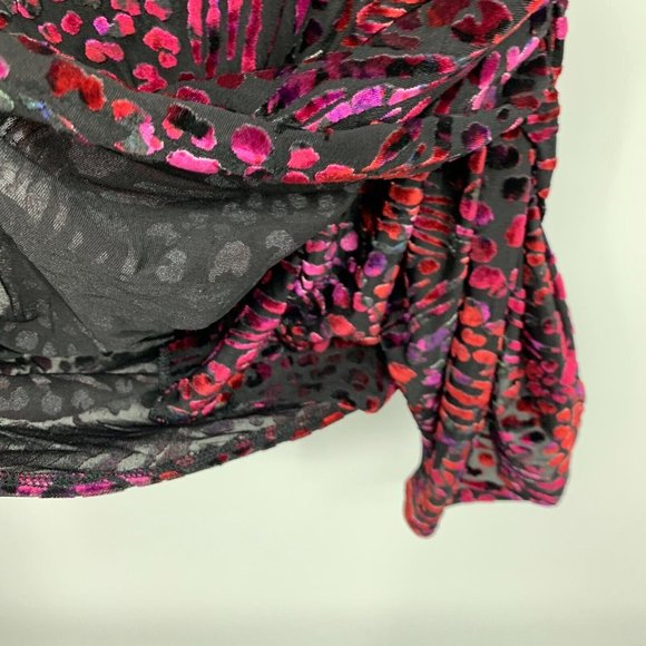 Moda International Dress Velvet One Shoulder Sleeve Leopard - Picture 8 of 11